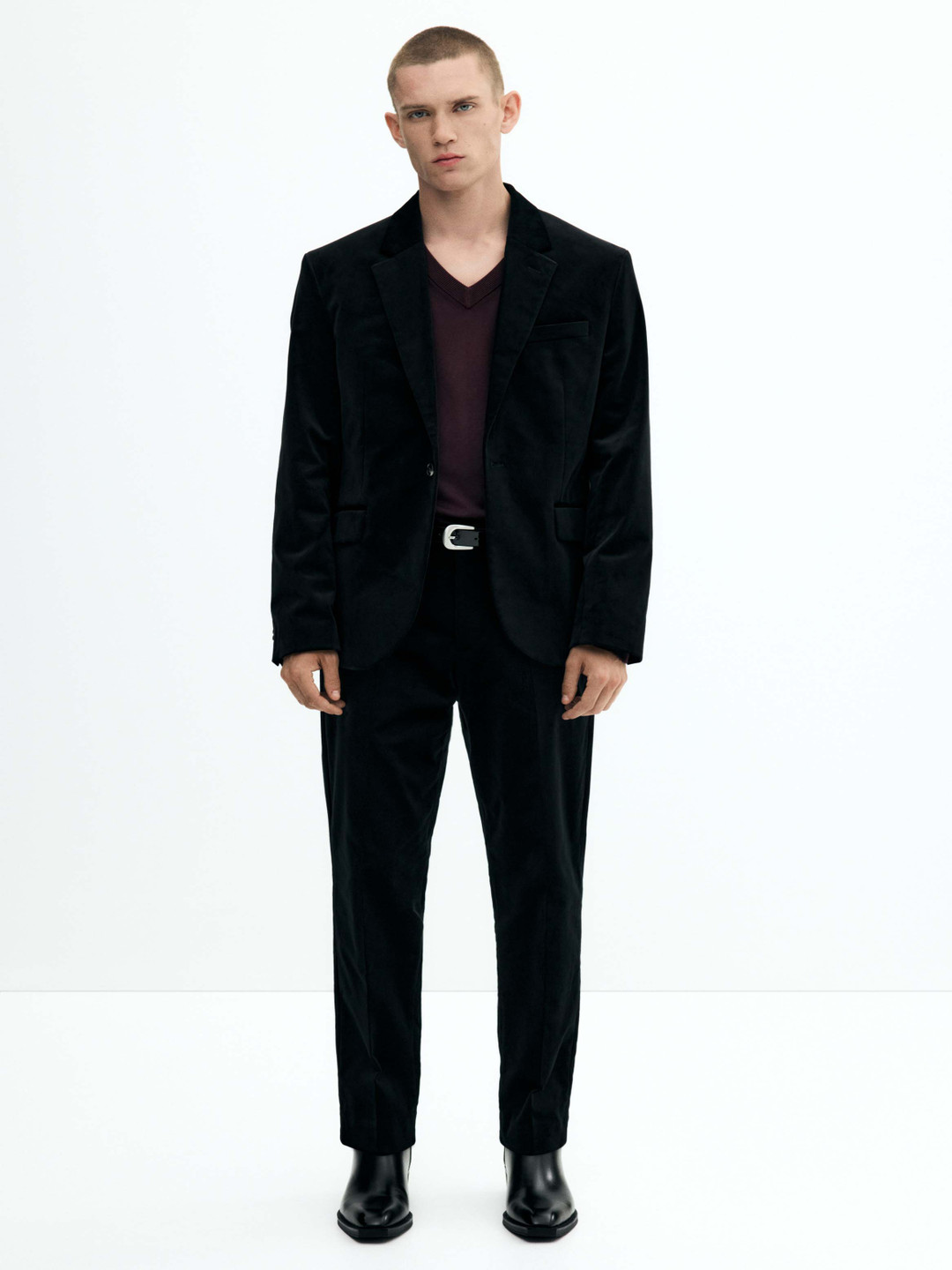 H&M Regular Fit Velvet Suit Trousers
