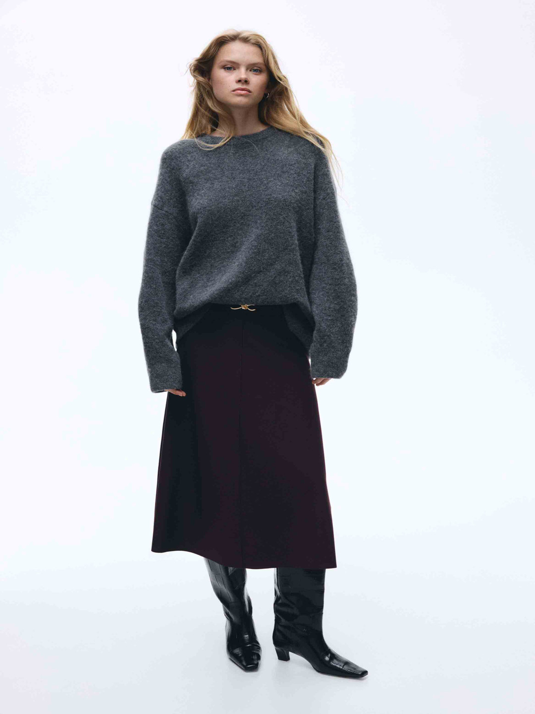 H&M Belt-Detail Midi skirt