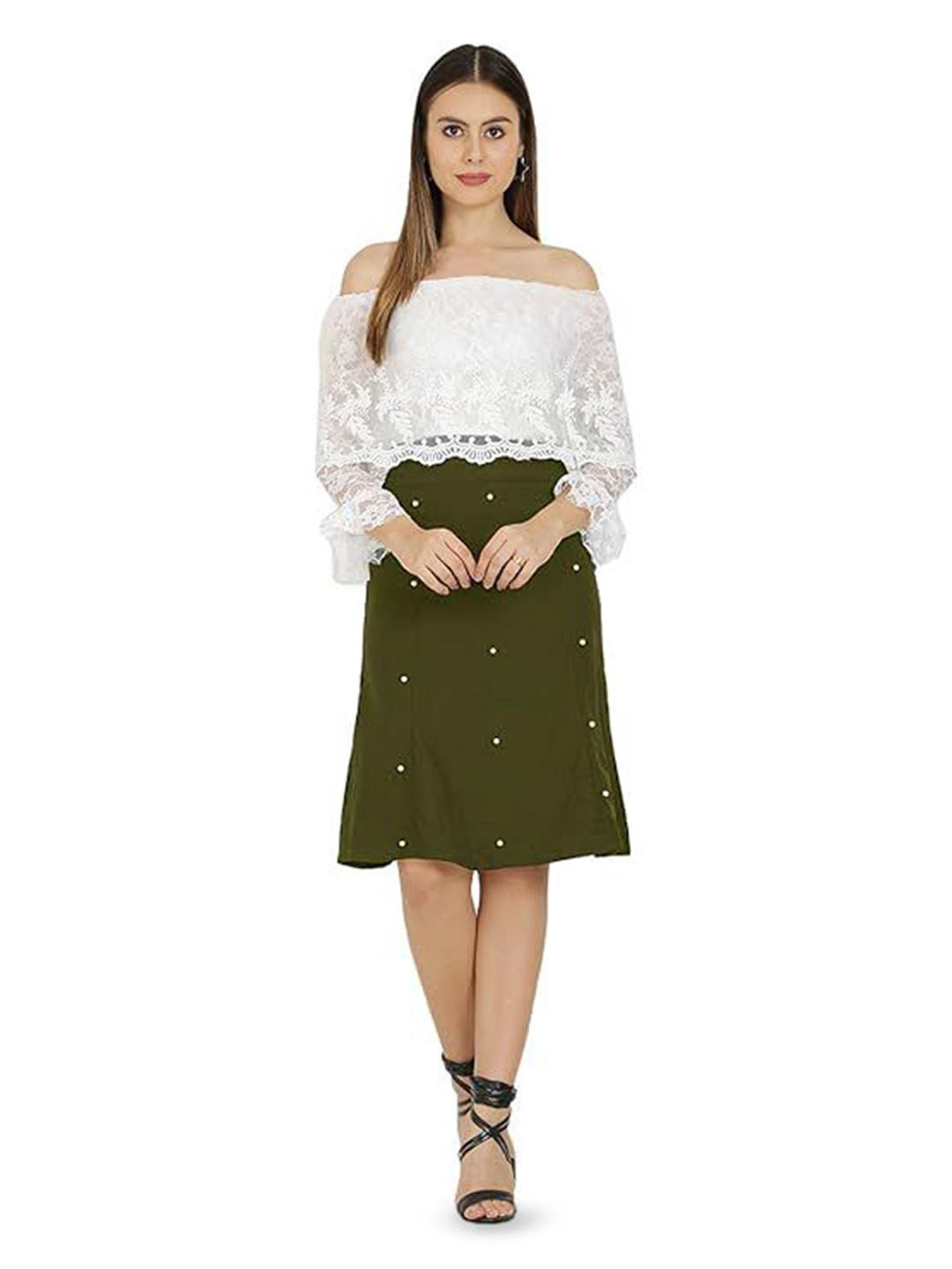 ORIEX THE ORIGINAL FASHION Off-Shoulder Net Fit & Flare Dress