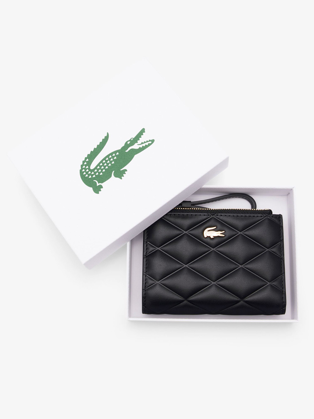 Lacoste Women Textured Quilted Leather Two Fold Wallet
