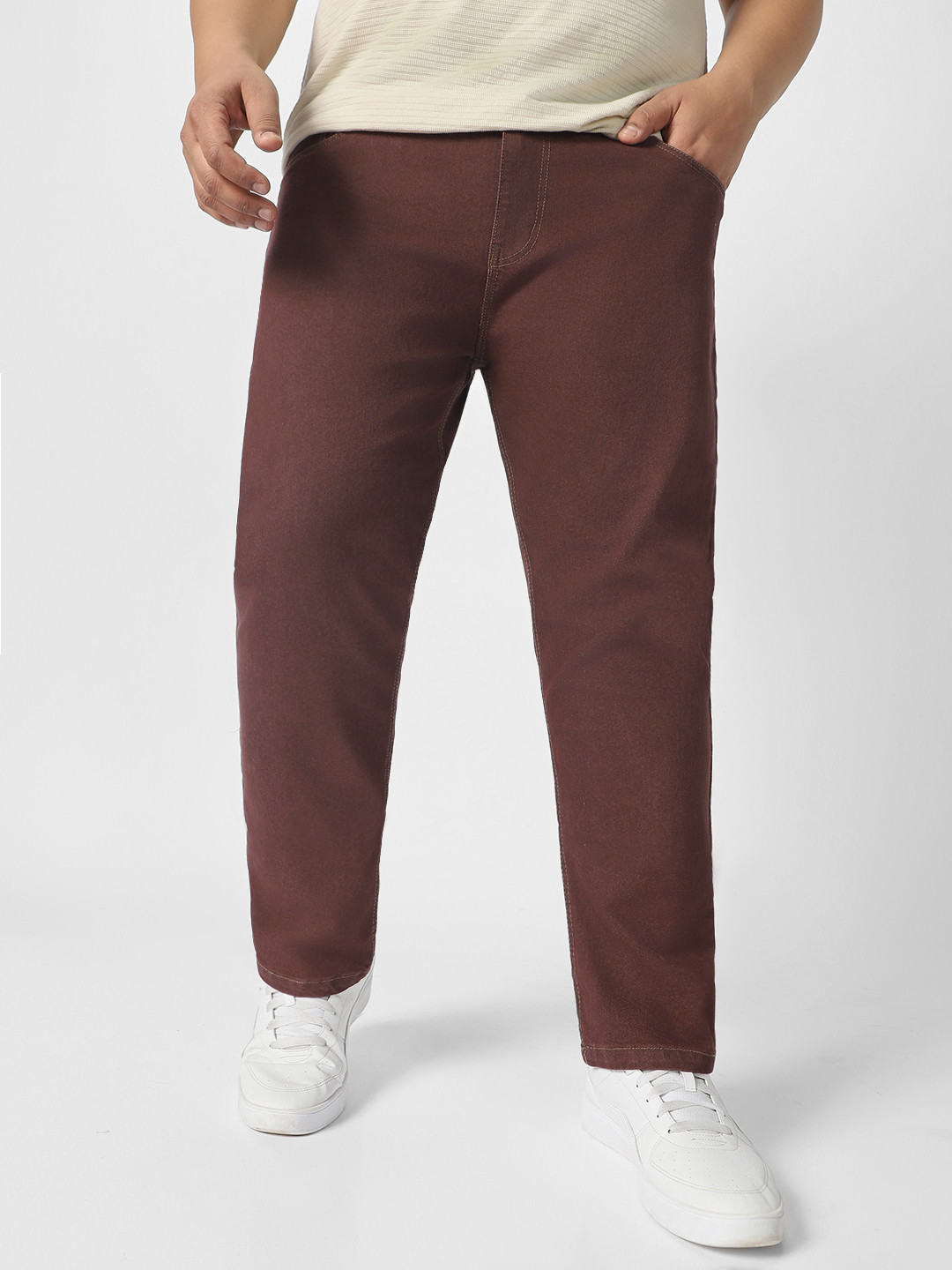 Urbano Plus Men Brown Skinny Fit Mid-Rise Clean Look Stretchable Jeans