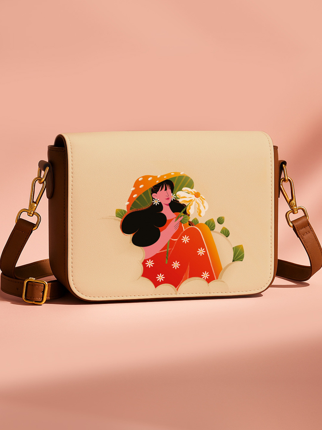 Kalankit Graphic Printed Swagger Sling Bag