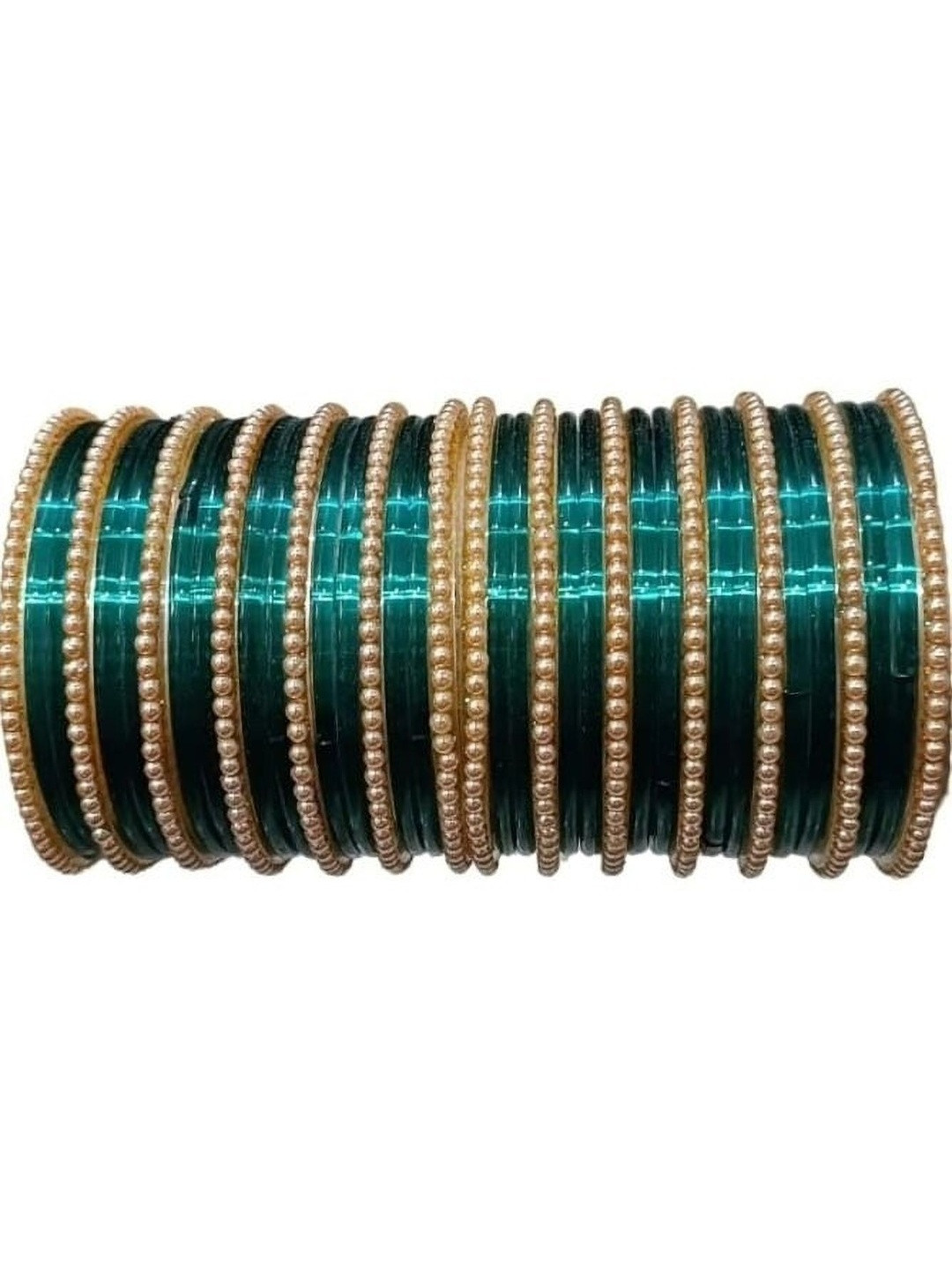 Shasmi Turquoise Blue Glass Artificial Stones & Beads Bangle