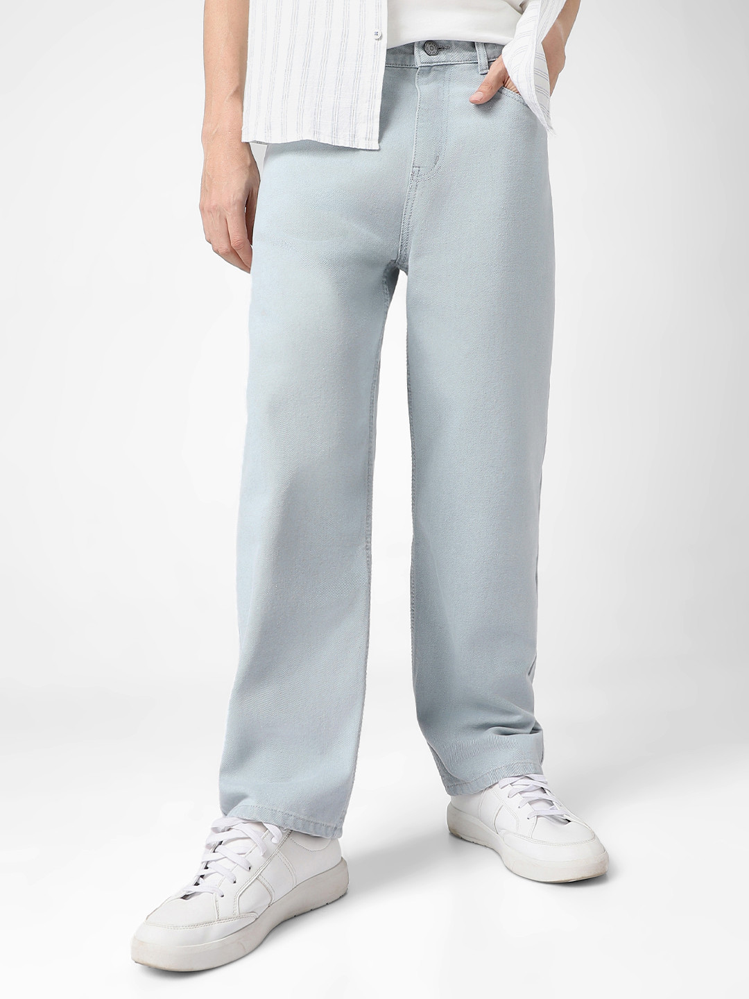 Urbano Fashion Men's Loose Baggy Fit Washed Jeans Non-Stretchable