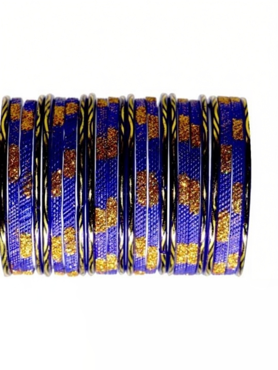 Qufrozy Blue Glass Artificial Stones & Beads Bangle