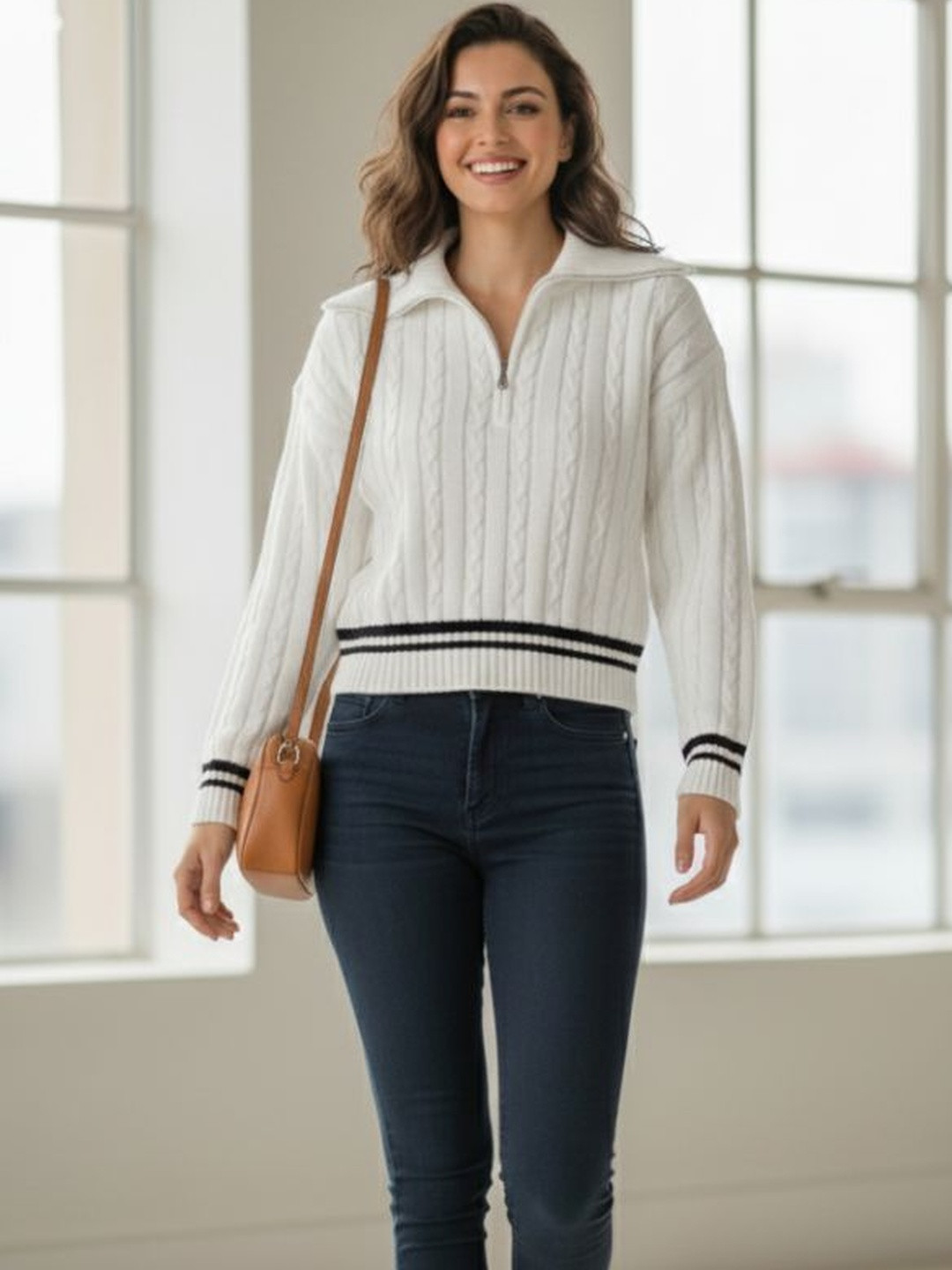 MARC LOUIS Woollen Tweed Top