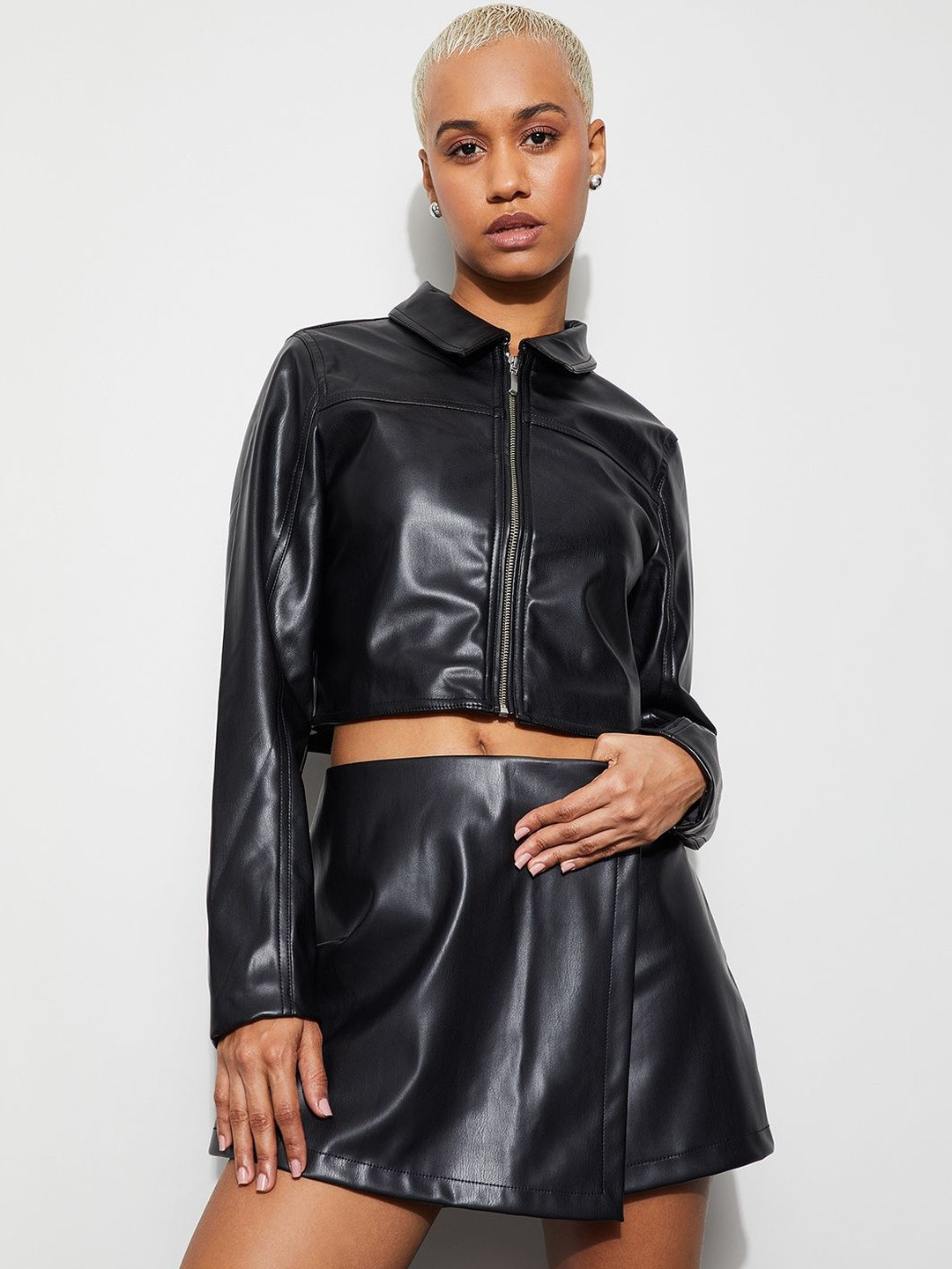 Ginger by Lifestyle Women Crop Bomber Jacket