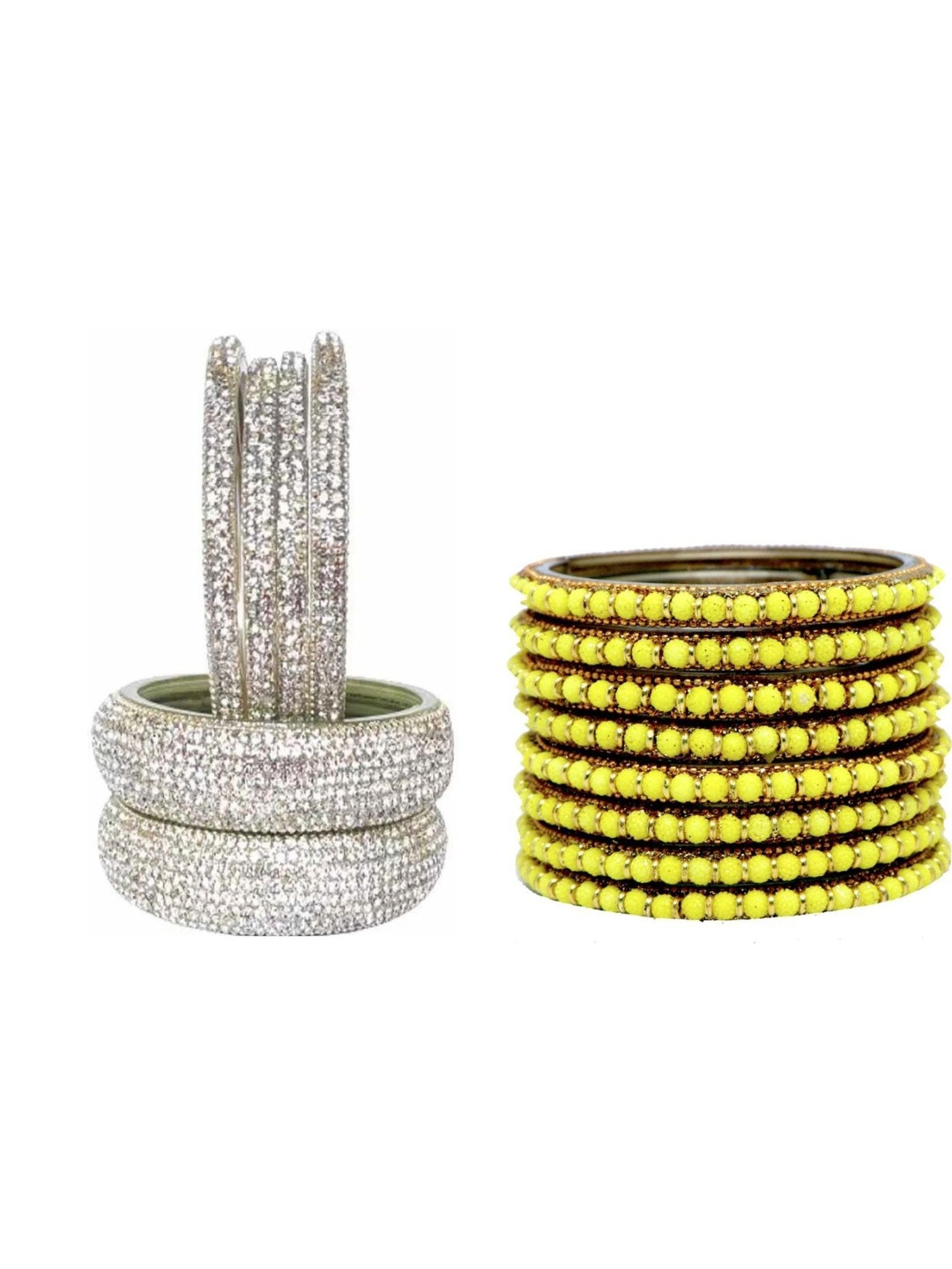 Instyle Forever Set Of 14 Multi Glass Artificial Stones & Beads Bangle