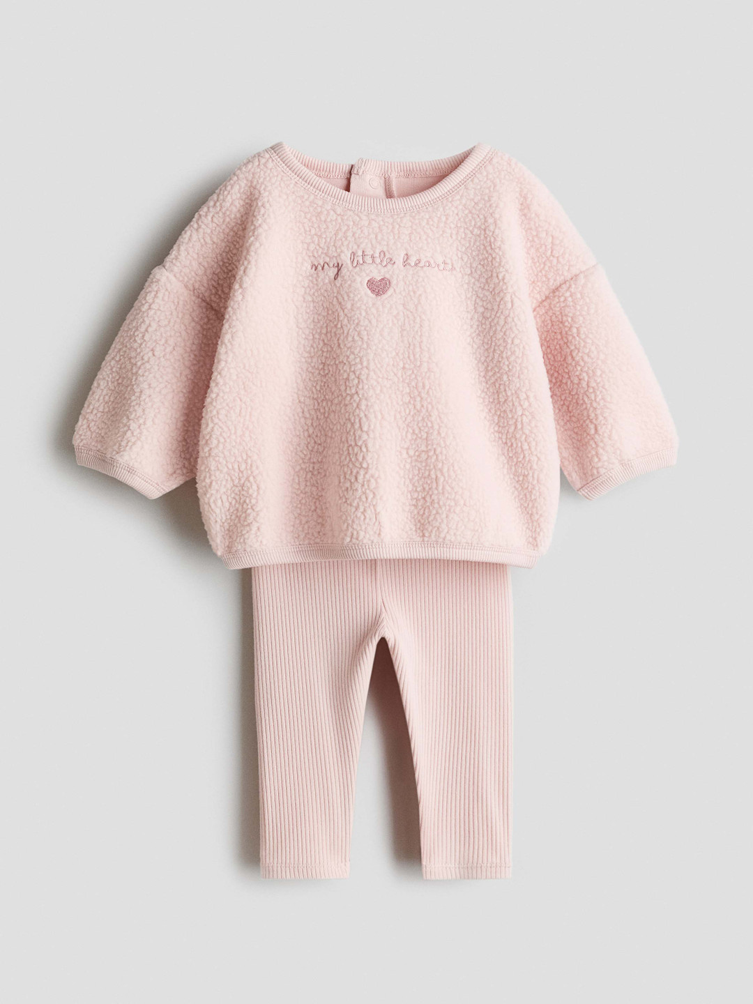 H&M Girls 2-Piece Teddy And Jersey Set