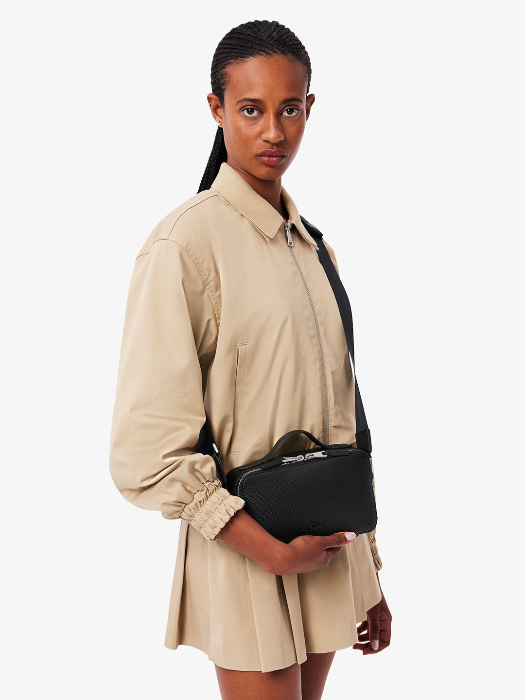 Lacoste Unisex Small Chantaco Textured Leather Reporter Bag