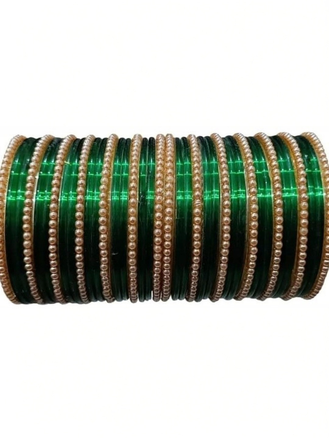 Only Offers Green Glass Artificial Stones & Beads Bangle