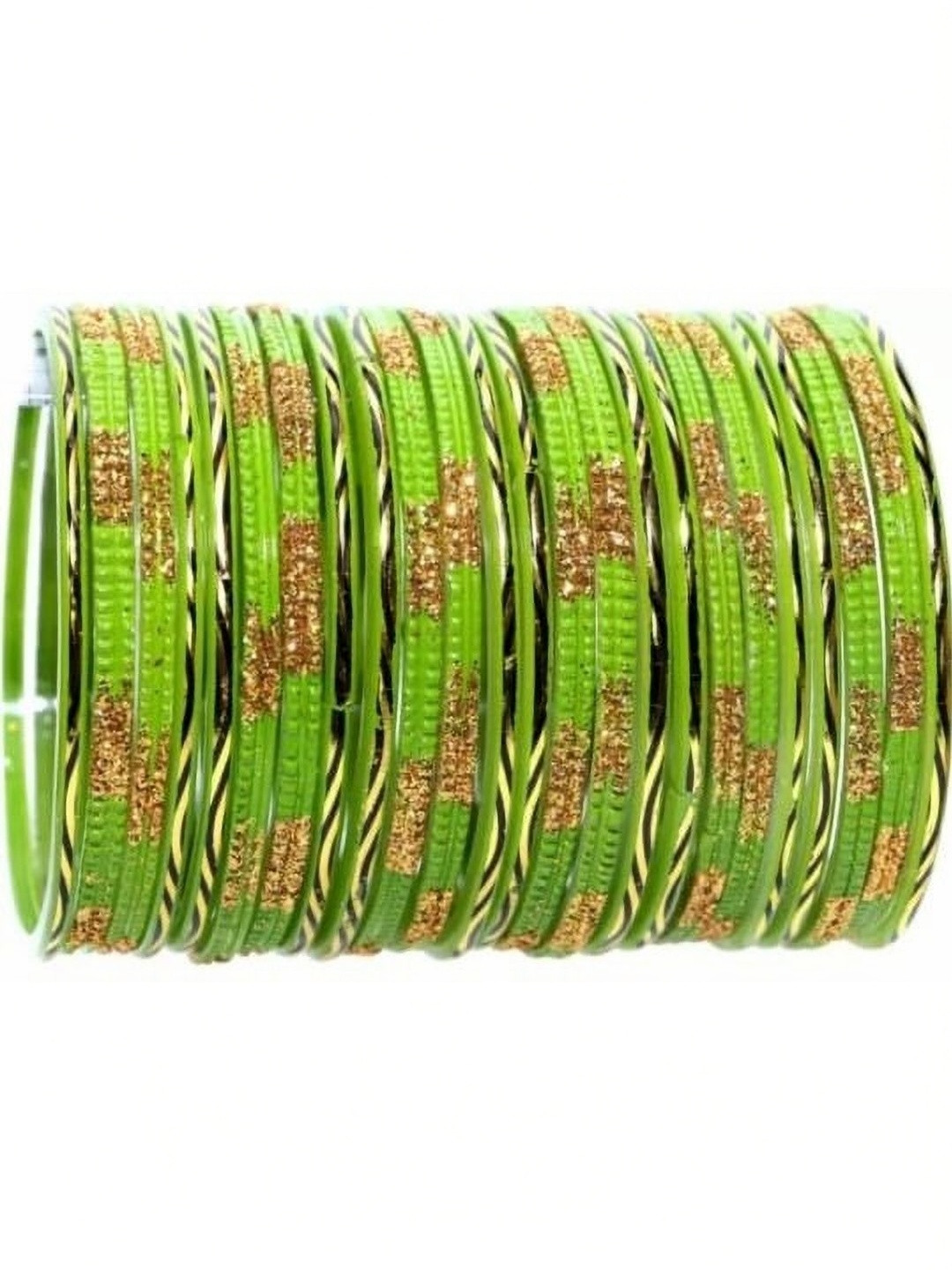 Only Offers Green Glass Artificial Stones & Beads Bangle