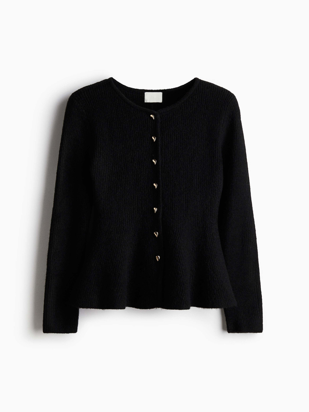 H&M Rib-Knit Peplum Cardigan
