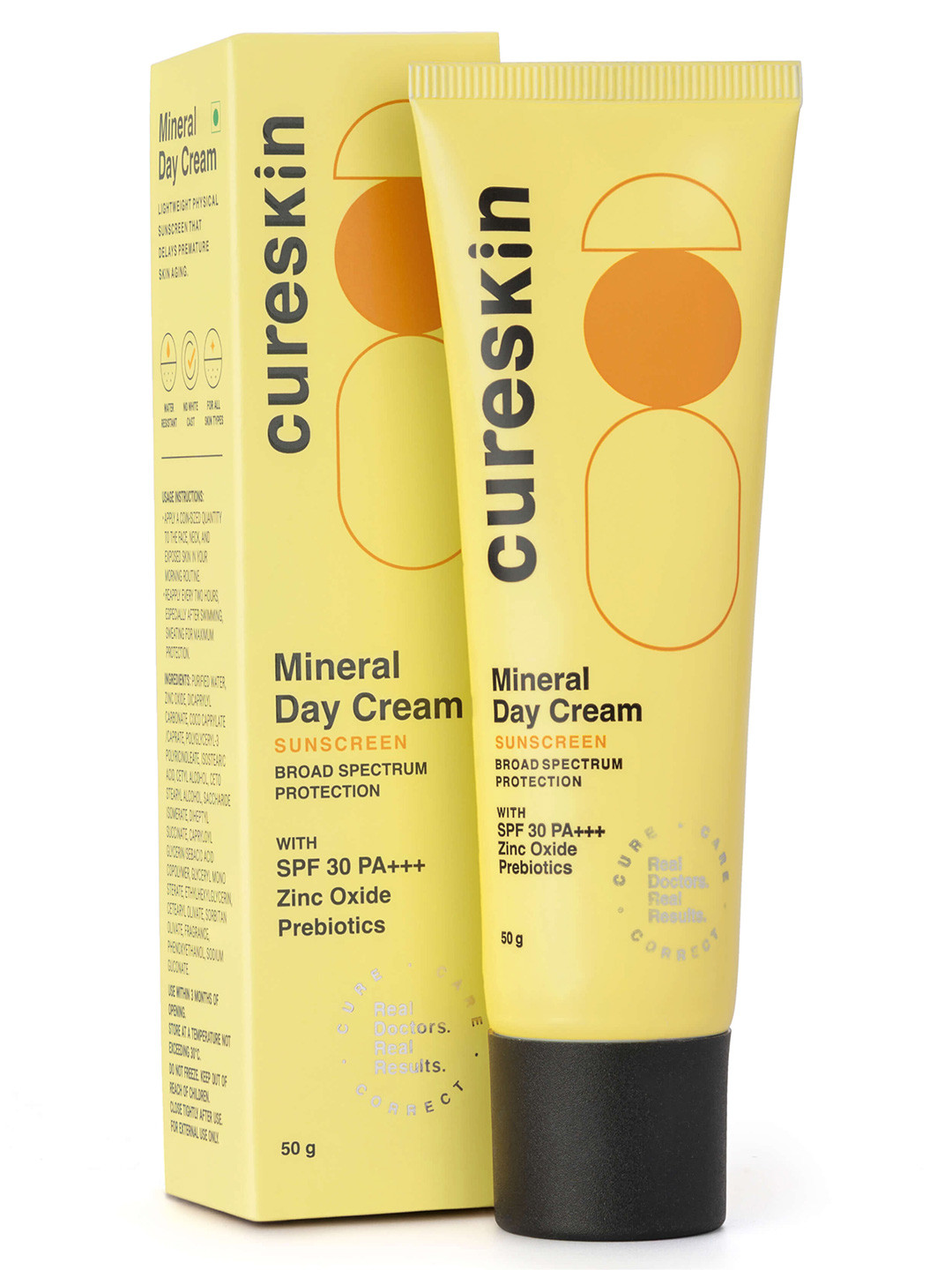 Cureskin Mineral Sunscreen SPF 30 With Zinc Oxide & Prebiotics - 50 g