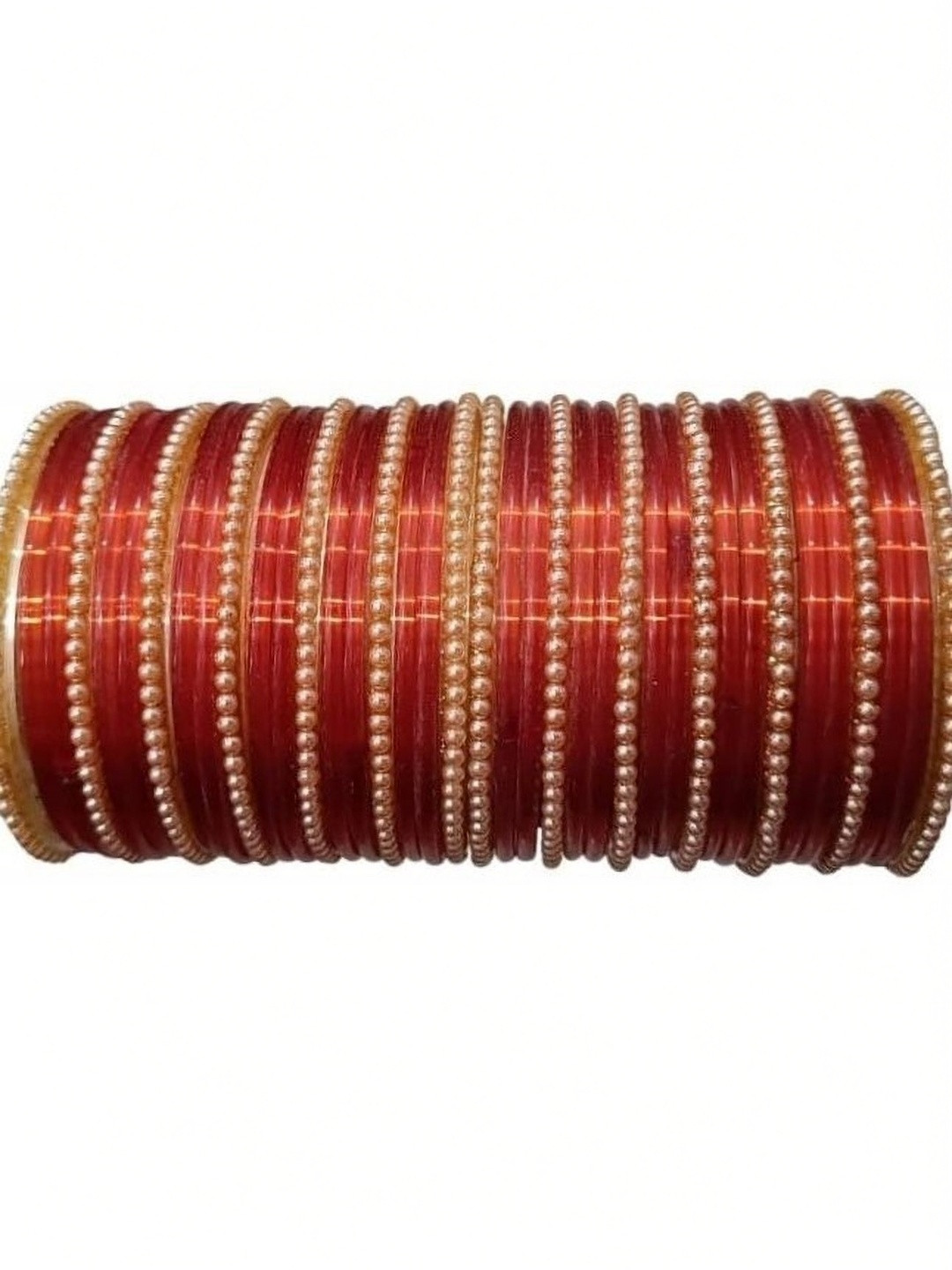 Only Offers Orange Glass Artificial Stones & Beads Bangle