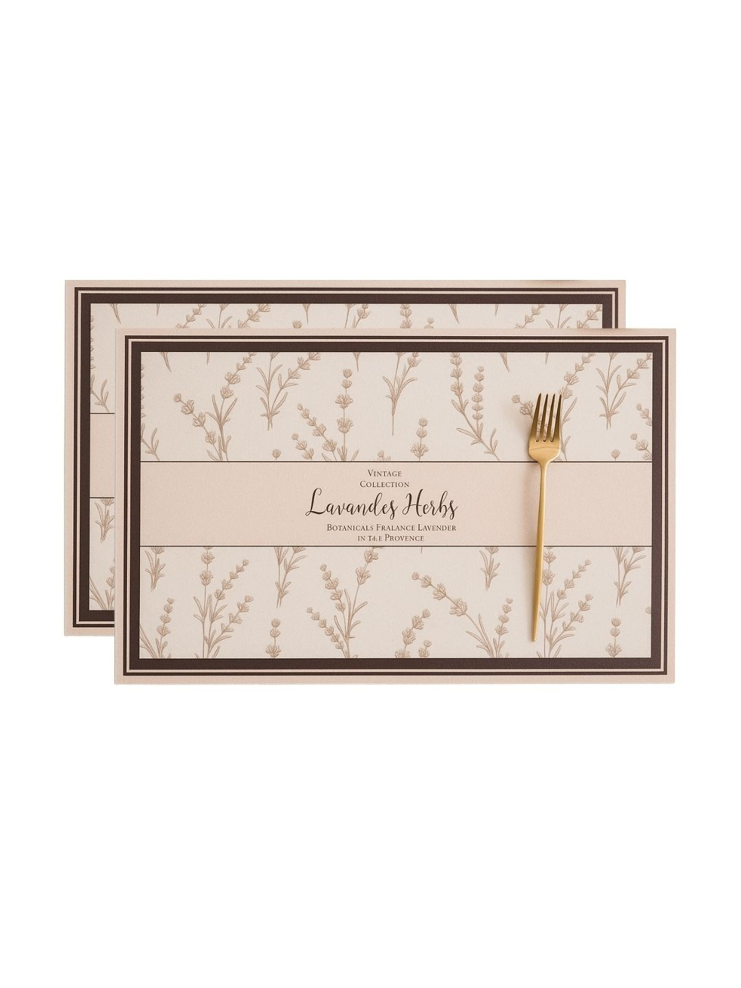 Myntra Elegant Homes 2Pcs Beige & Pink Patterned Waterproof Anti-Slip Table Placemats