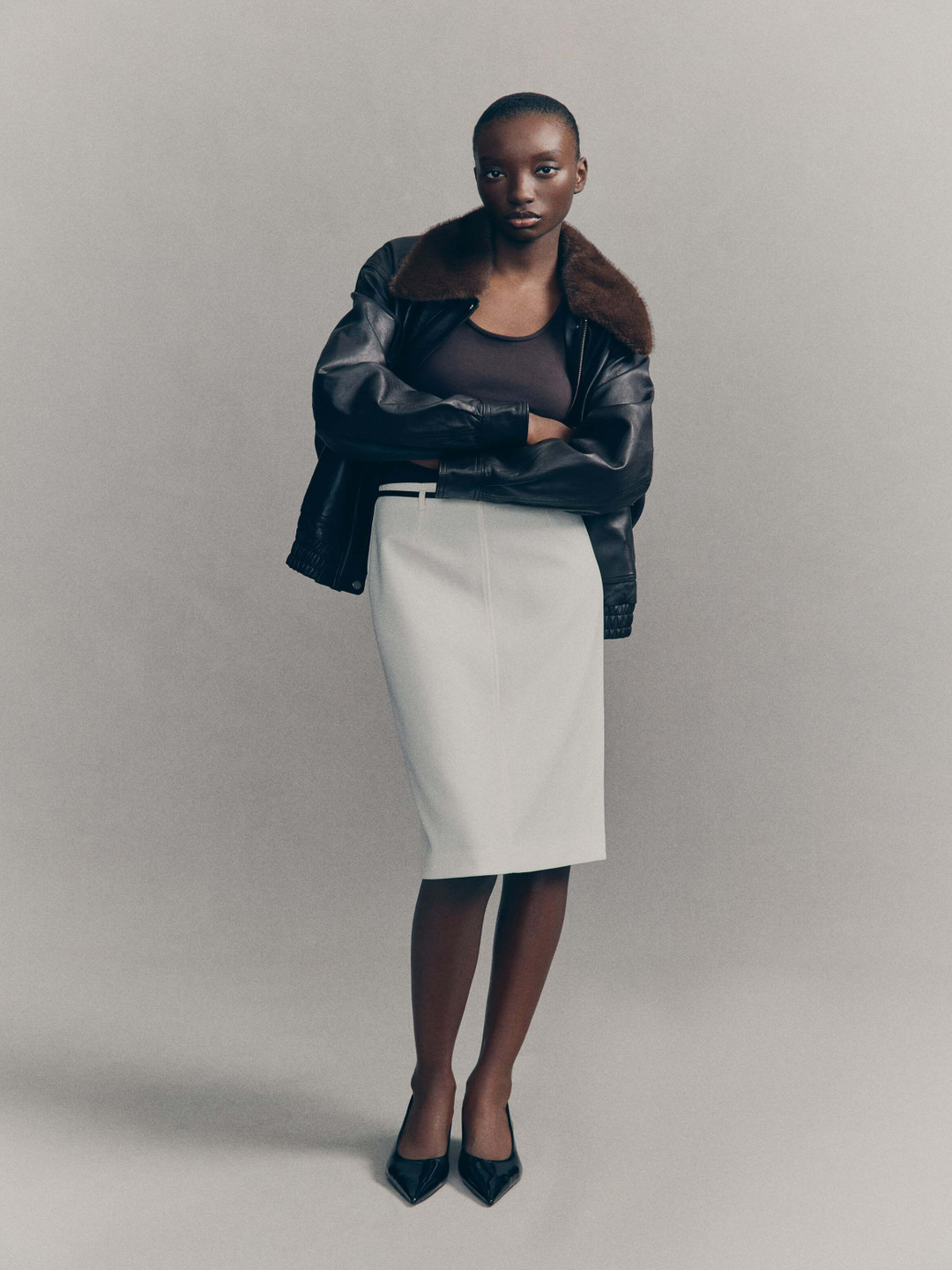 H&M Belted Pencil Skirt