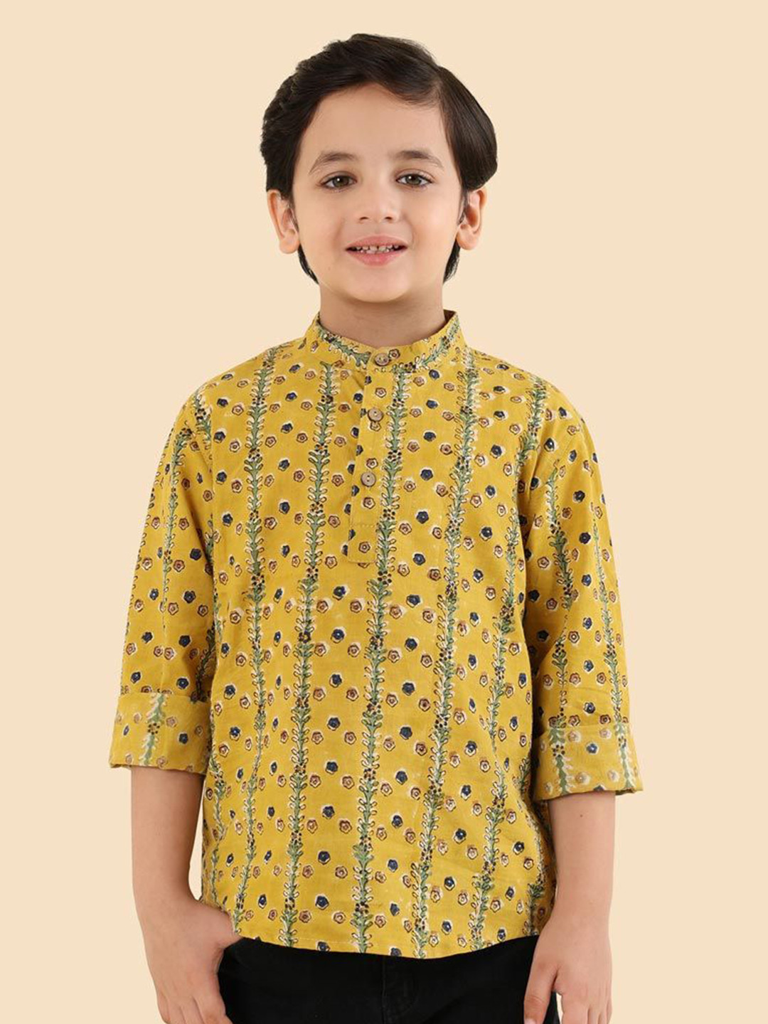 Fabindia Boys Ethnic Motifs Printed Kurta