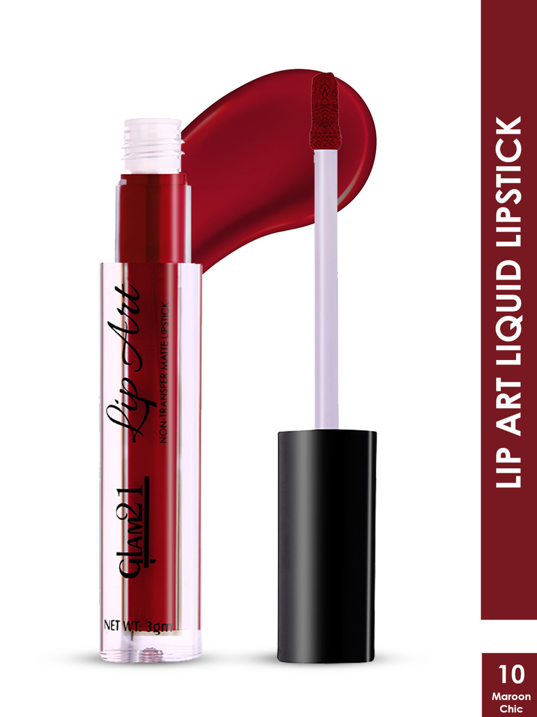 GLAM21 Lip Art Waterproof Non-Transfer Matte Liquid Lipstick 3 g - Maroon Chic 10