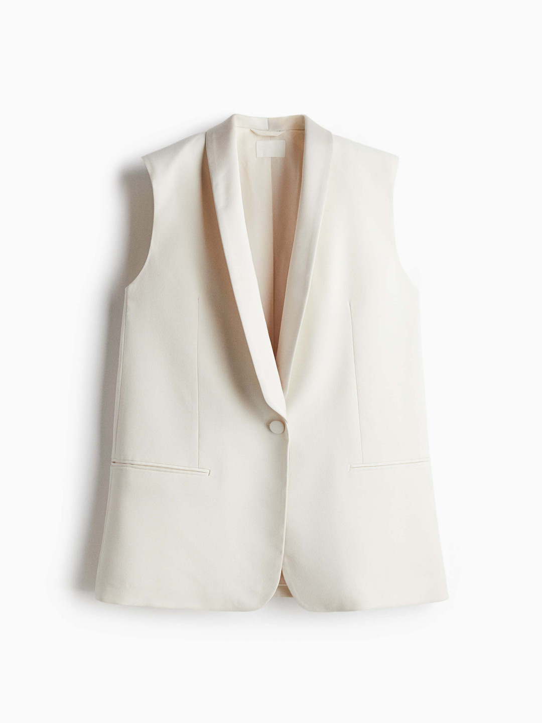 H&M Women Solid Shawl Collar Sleeveless Tuxedo Waistcoat