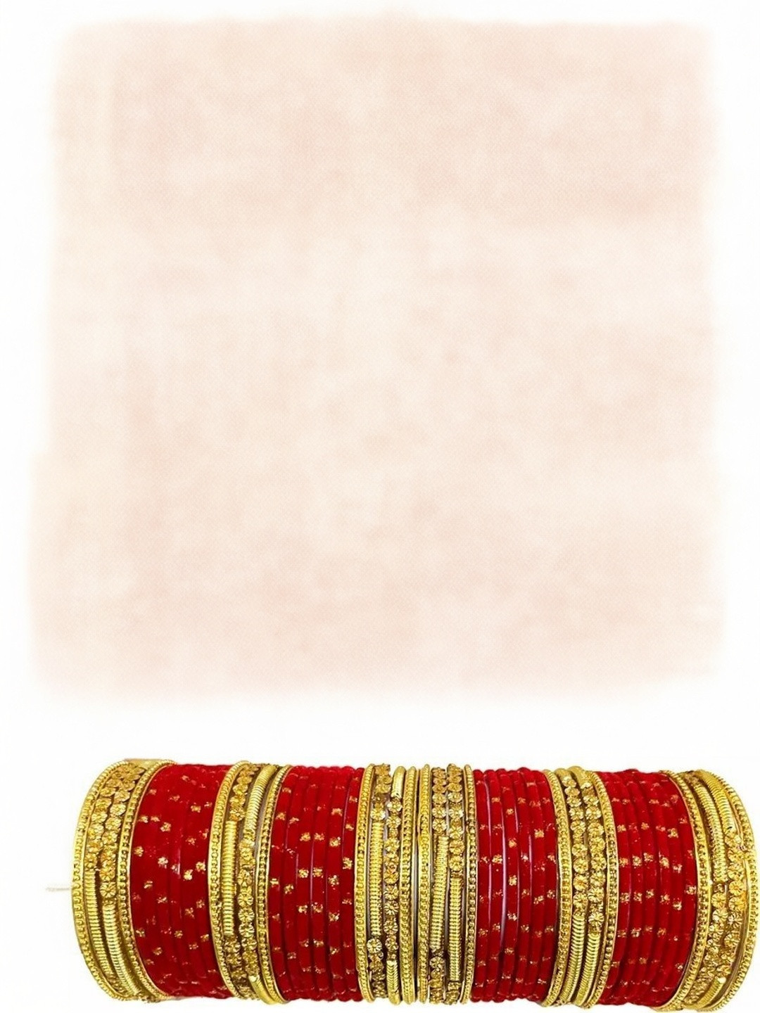 Only Offers Red Glass Artificial Stones & Beads Bangle