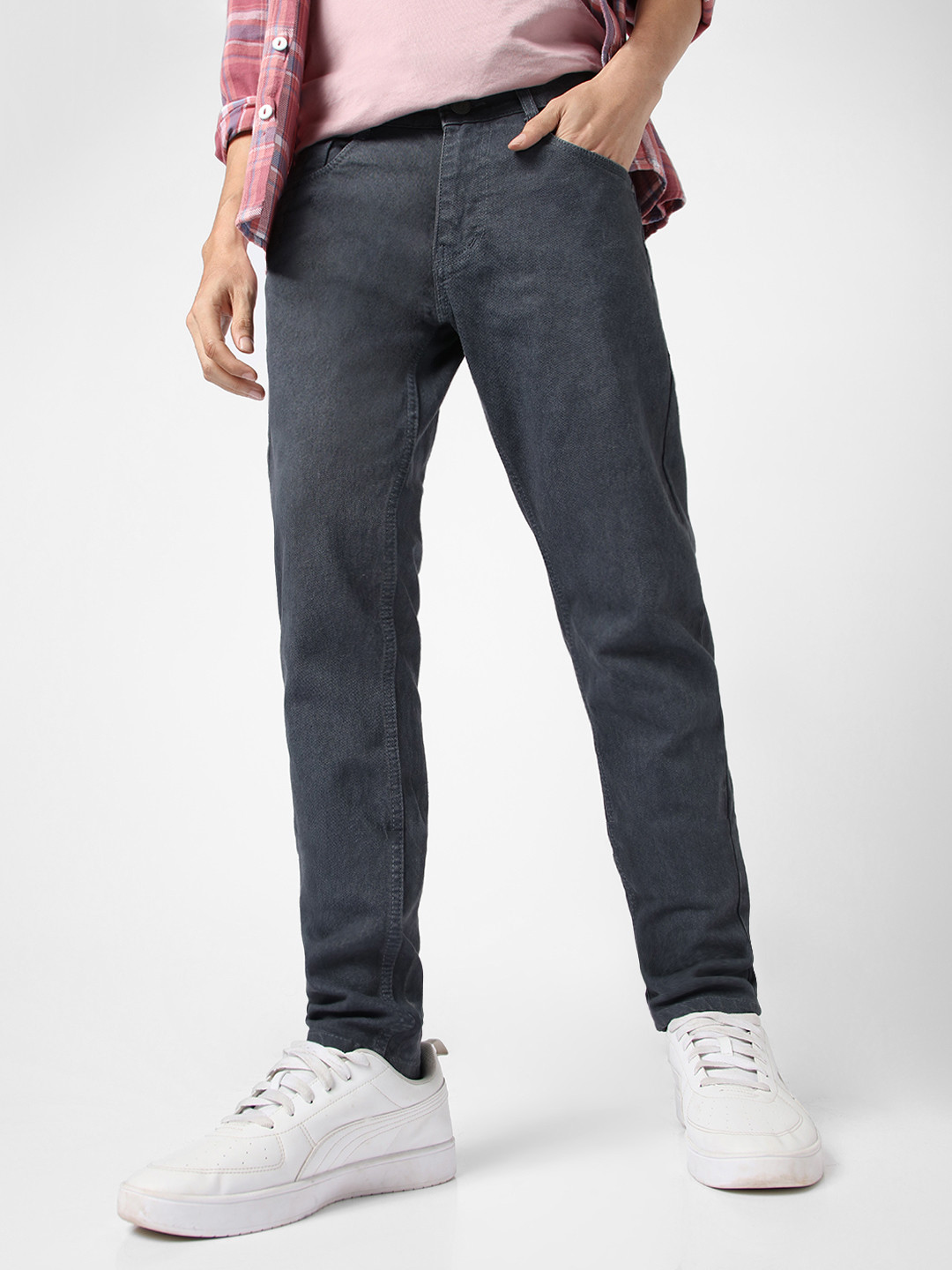 Urbano Fashion Men Grey Slim Fit Stretchable Jeans