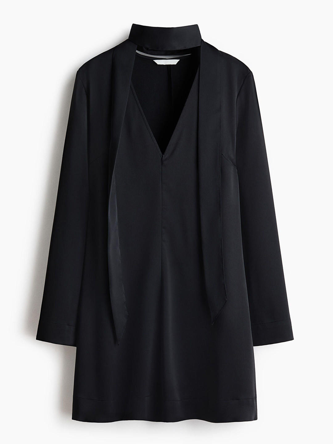 H&M Scarf-Detail Satin Dress