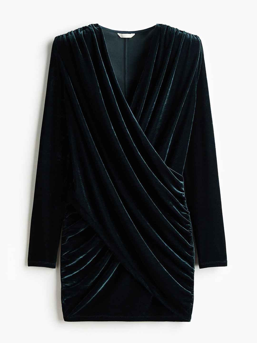 H&M Draped Velour Mini Dress