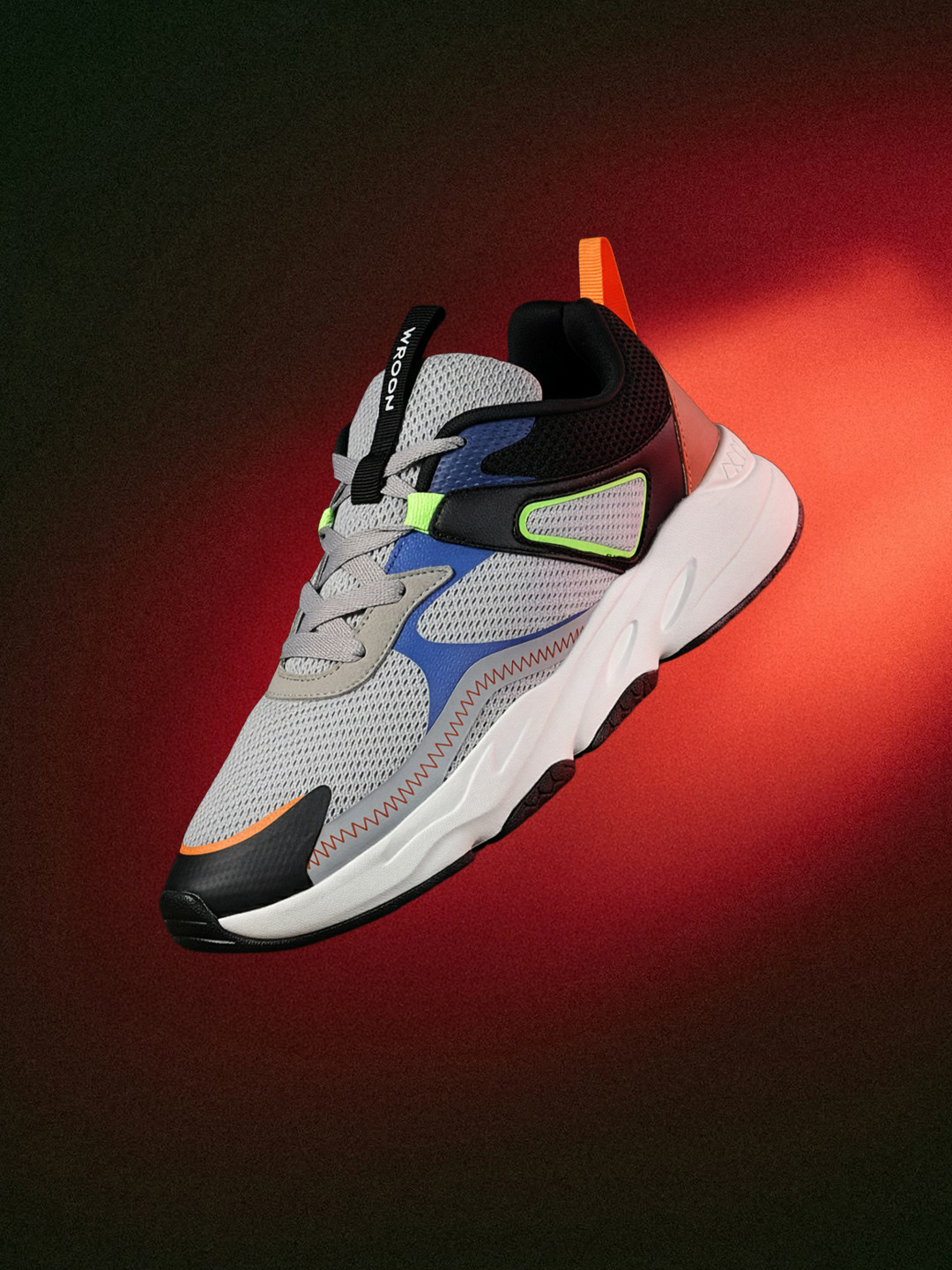 WROGN Men Woven Design Round-Toe Everyday Sneakers with Colourblocked Detail