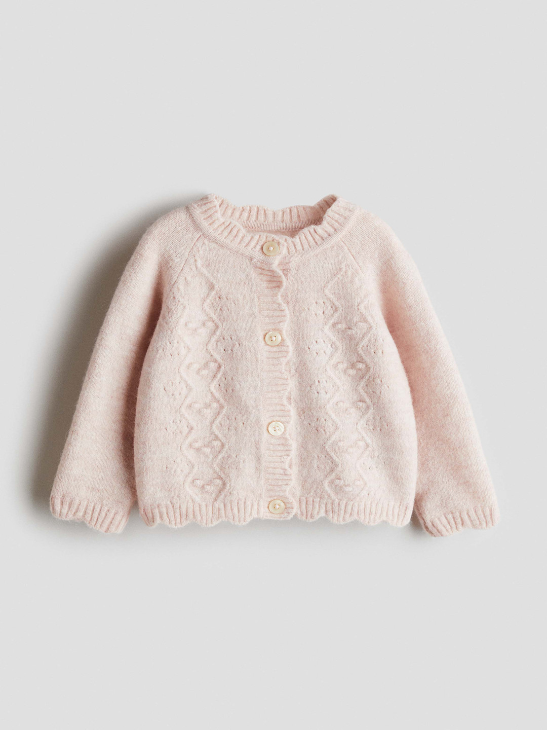 H&M Scalloped Knitted Cardigan