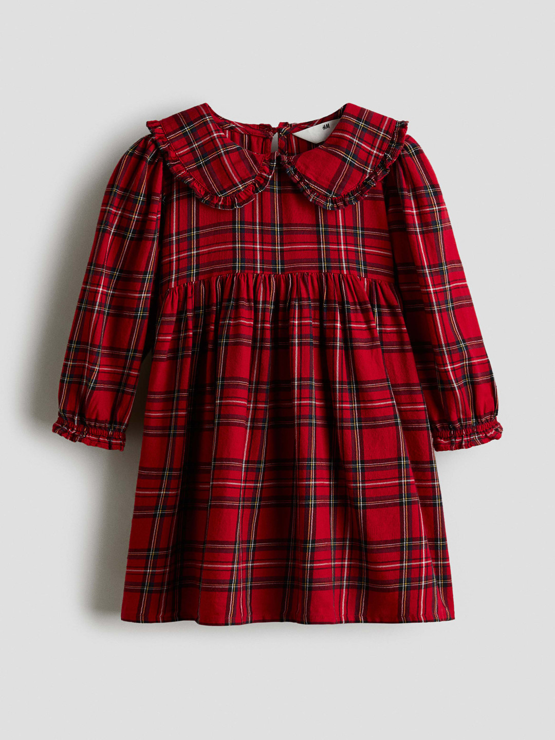 H&M Girls Pure Cotton Collared Flannel Dress