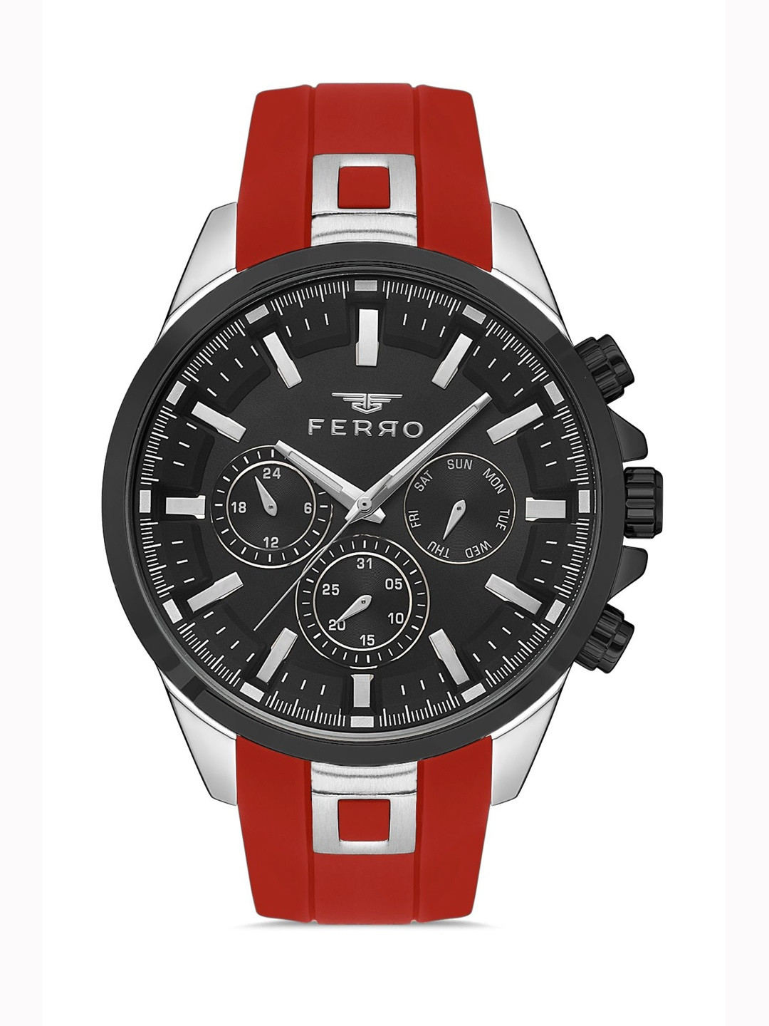 Ferro Men Brass Dial & Straps Analogue Watch FM11379D-J