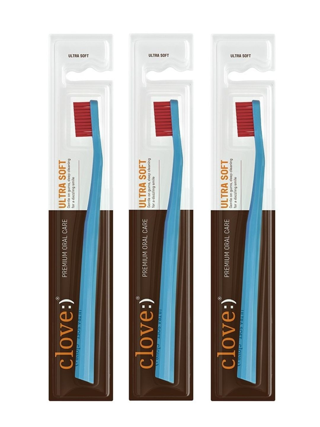 Clove Oral Care Set Of 3 7X Denser Bristles Diamond Toothbrush for Sensitive Teeth & Gums