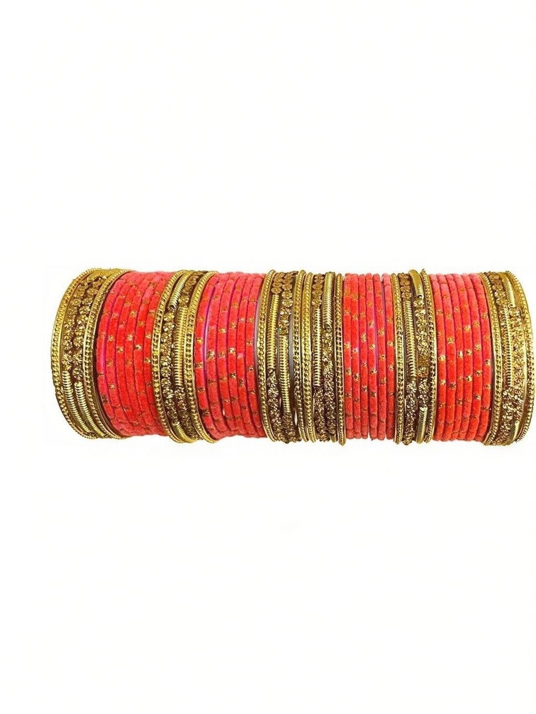 Shasmi Rose Glass Artificial Stones & Beads Bangle