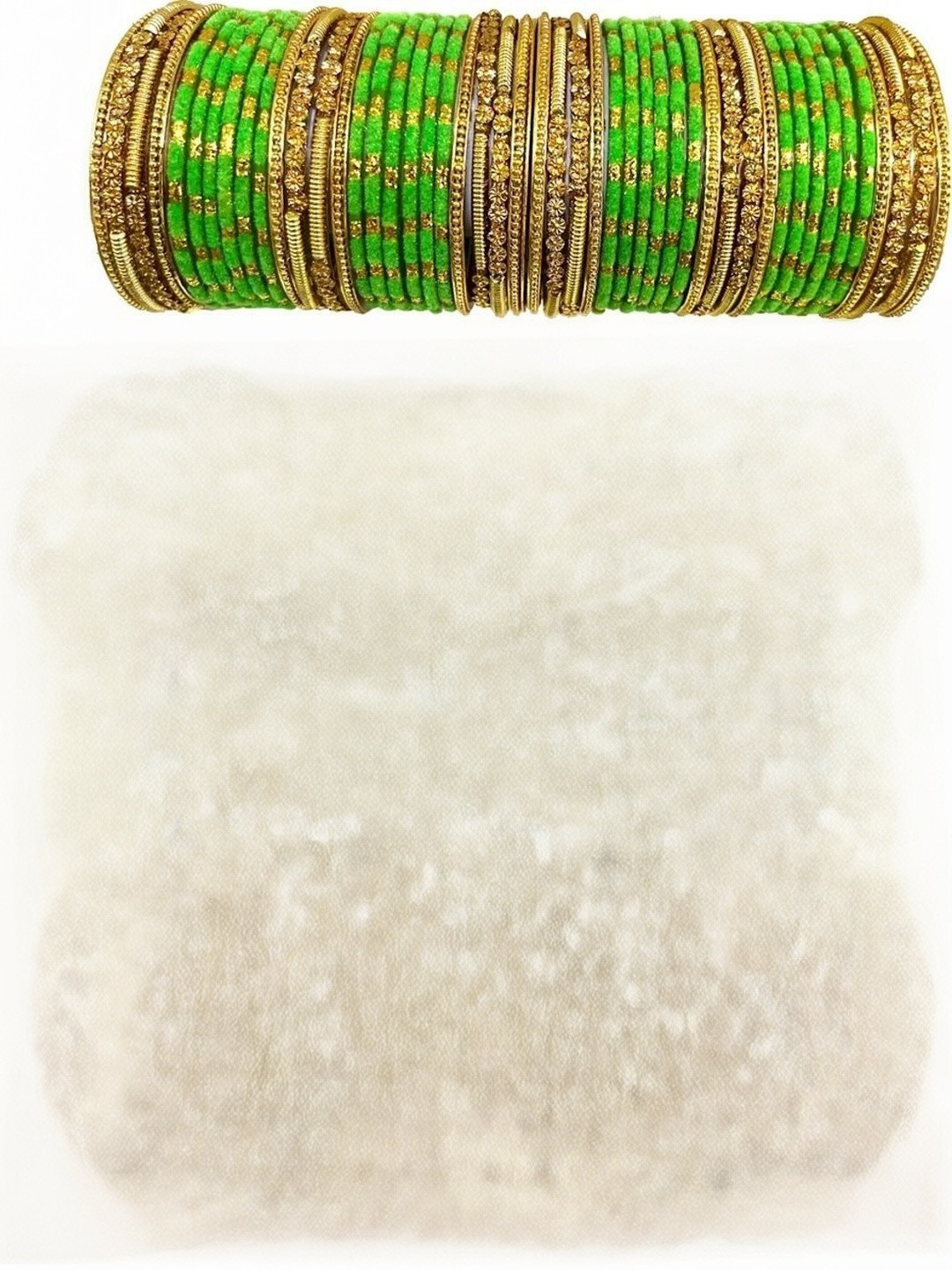 Shasmi Turquoise Blue Glass Artificial Stones & Beads Bangle