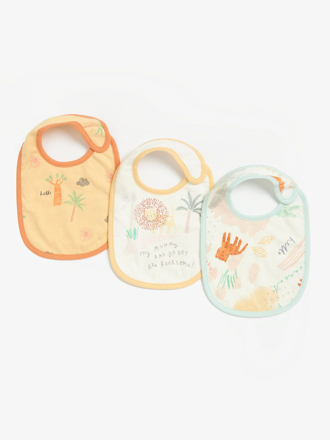 mothercare Infants Pack Of 3 Printed Kingdom Bibs