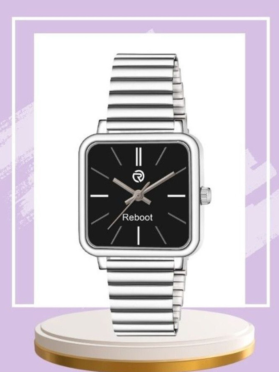 REBOOT Men Stainless Steel Bracelet Style Watch sh_New169_151 Black Designer Square