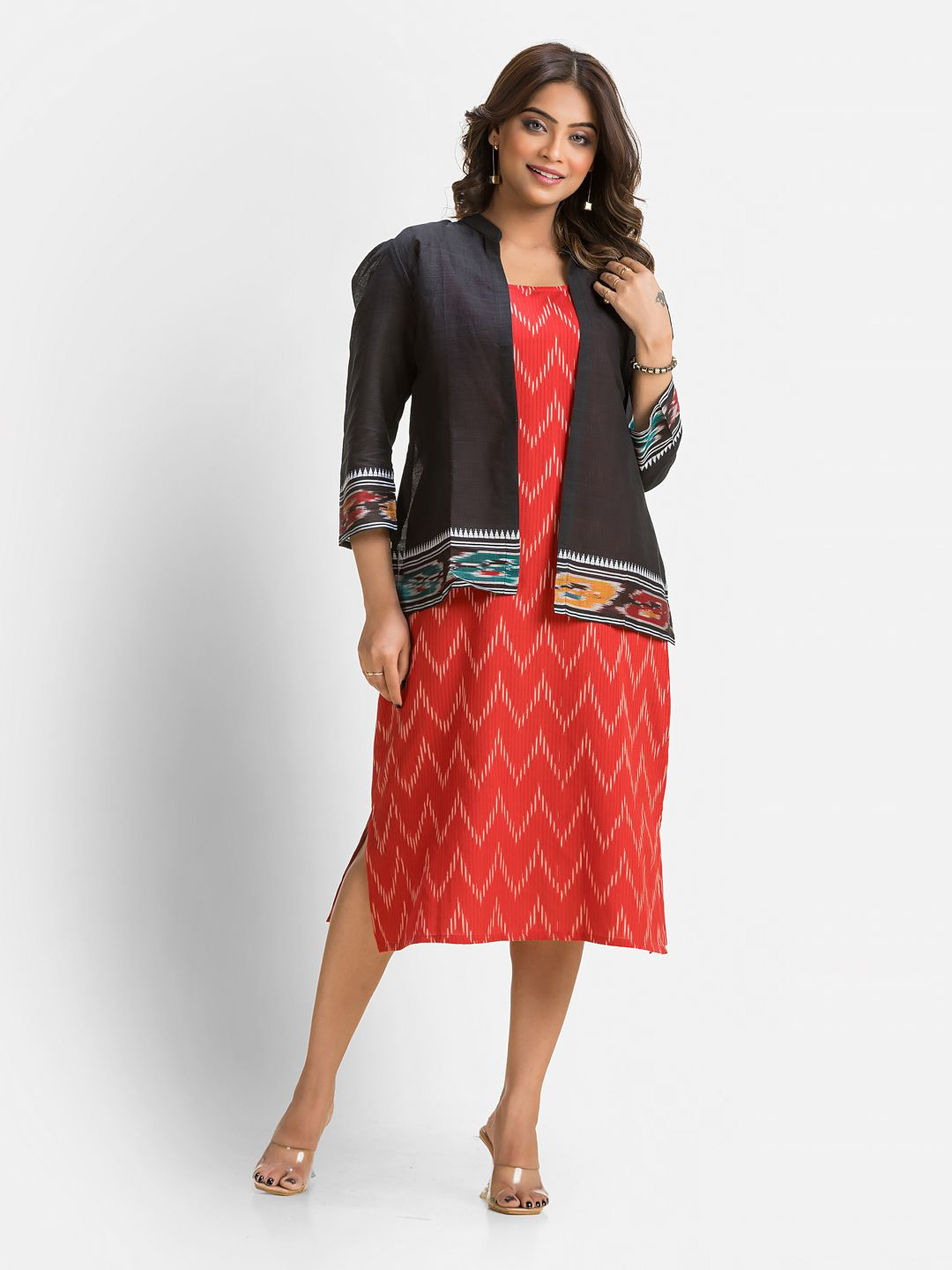 Crazy Needle Print Sheath Dress