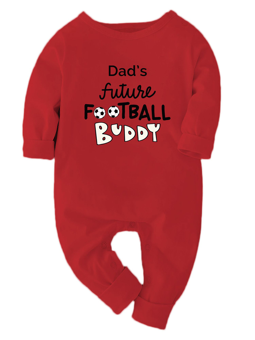 Zeezeezoo Kids Dad's Future Football Buddy Printed Cotton Bodysuit