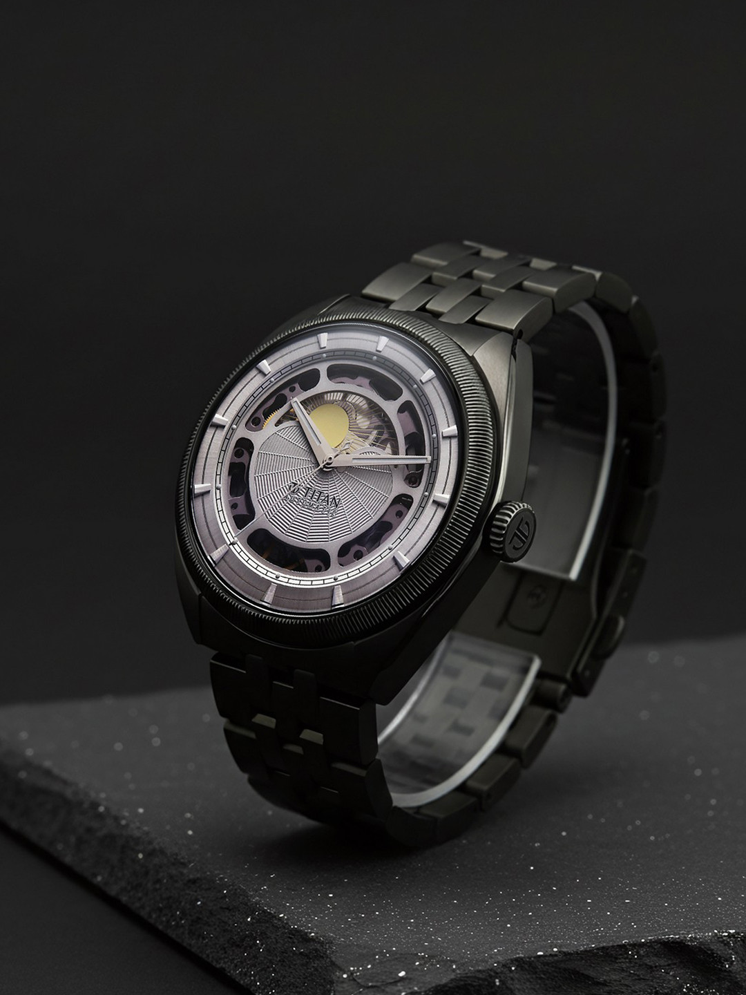 Titan Men Stellar Automatic Silver Round Dial Watch - 10011QM02