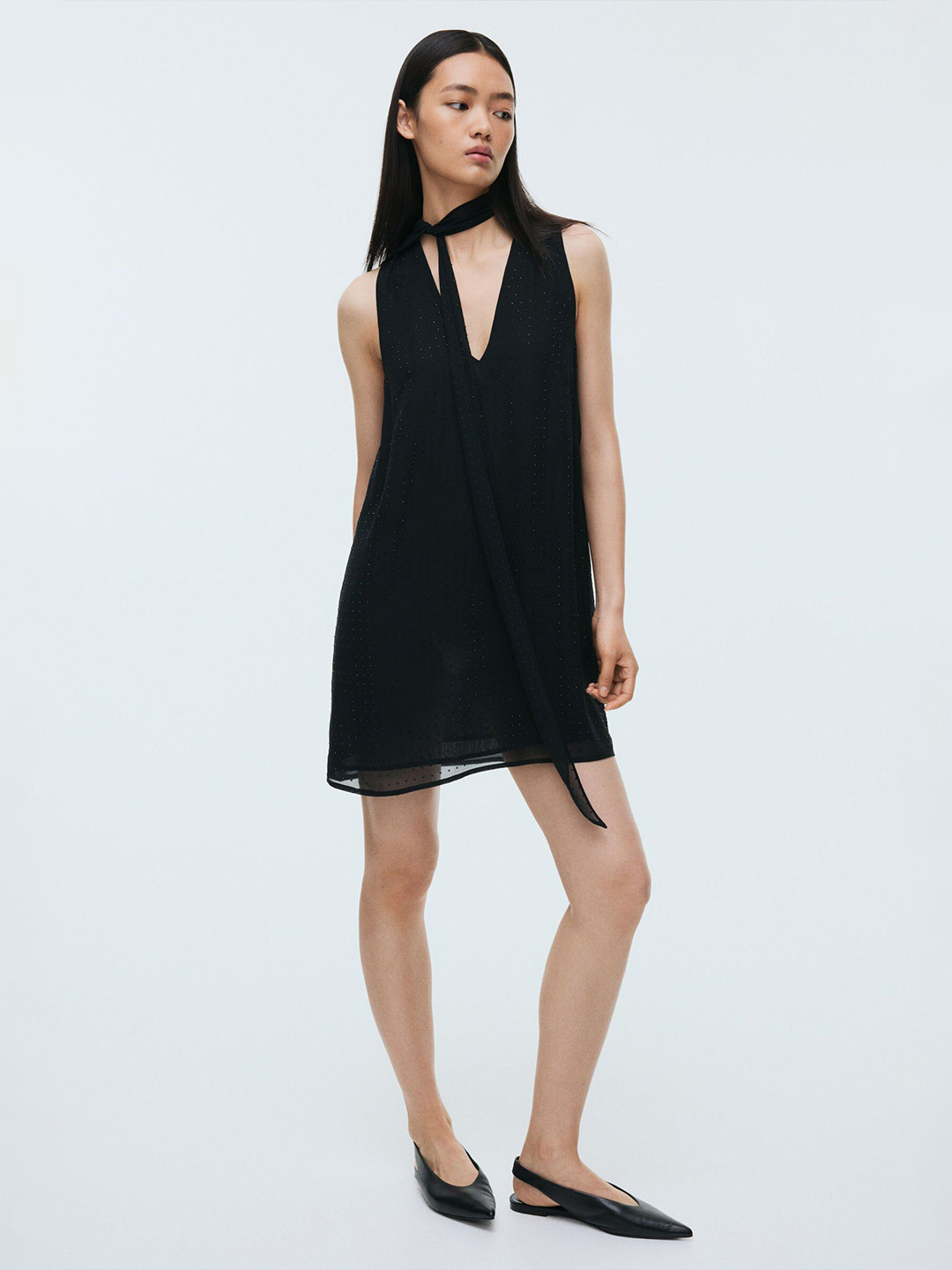 H&M Embellished Chiffon Dress