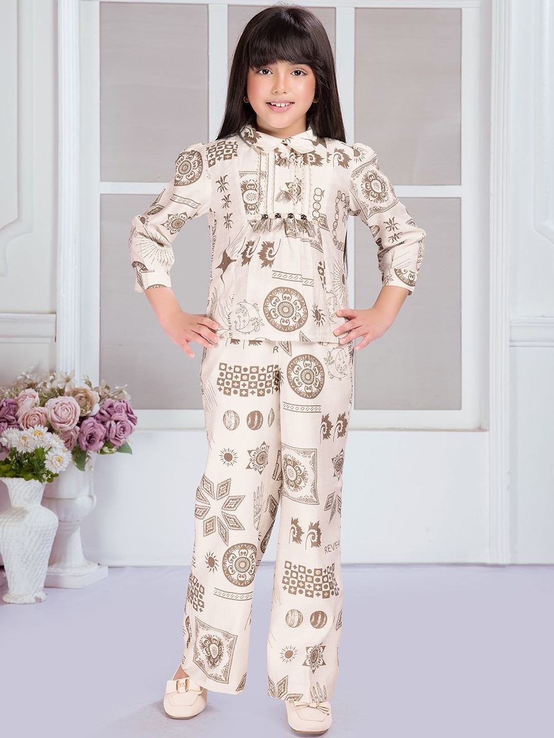 Tiny Baby Girls Printed Tunic with Trousers