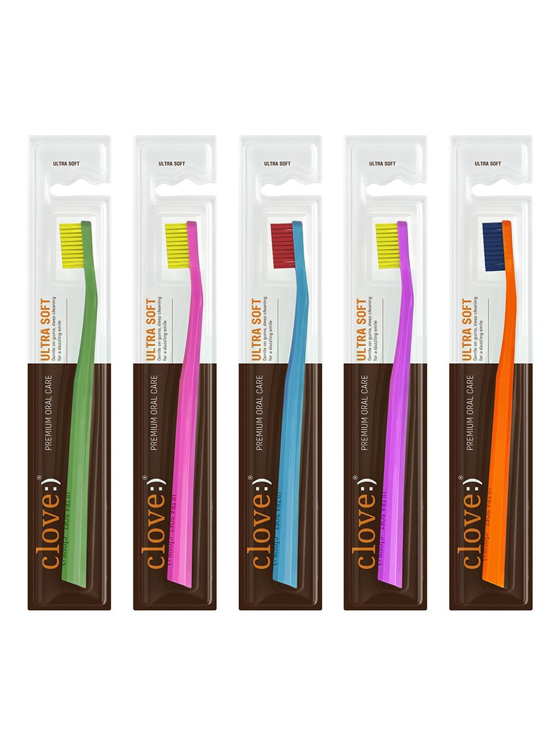 Clove Oral Care 5 Pcs 4160 Bristles Toothbrush for Sensitive Teeth & Gums