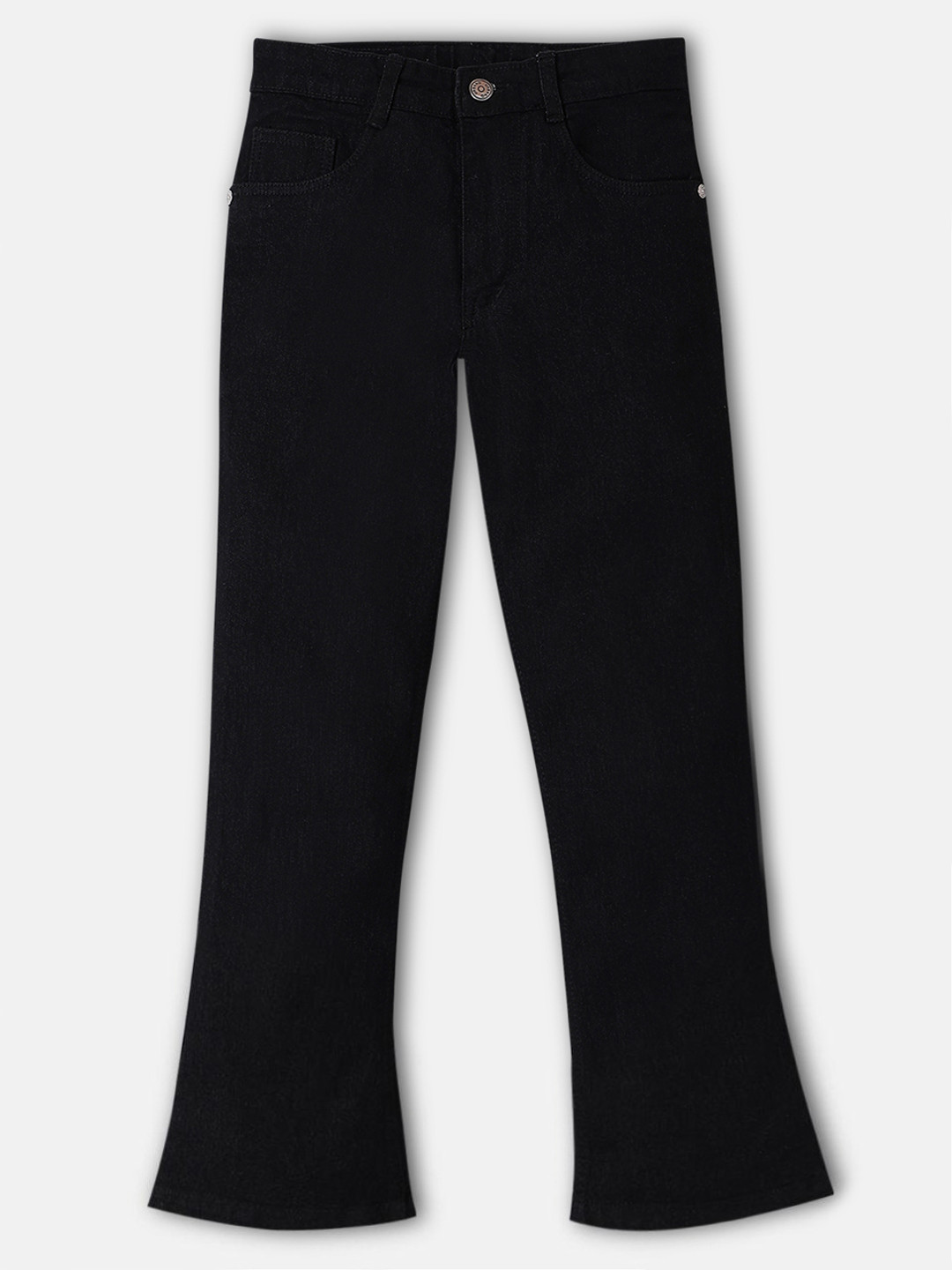 Urbano Juniors Boys Black Regular Fit Washed Bootcut Stretchable Jeans