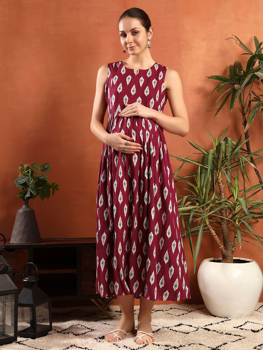 Da Vastraagaar Print A-Line Midi Dress