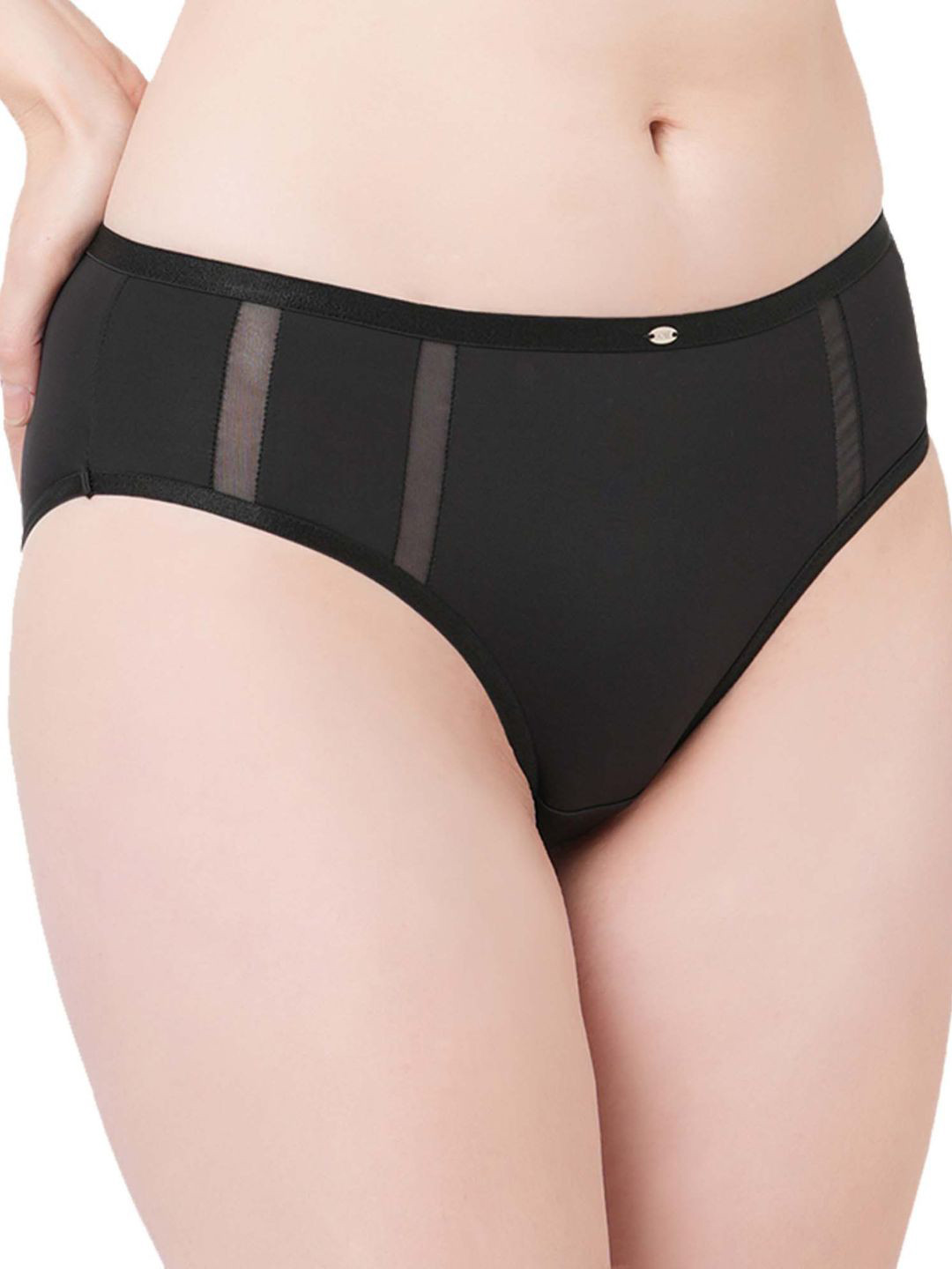 Soie High Waist Full Coverage Ultra Soft Mesh Panel Brief