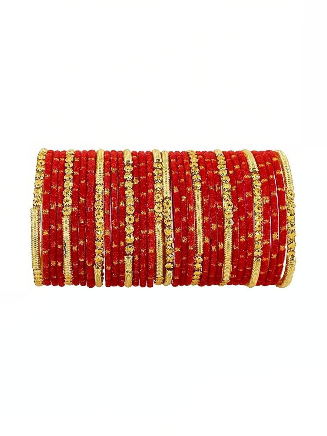 Only Offers Red Glass Artificial Stones & Beads Bangle