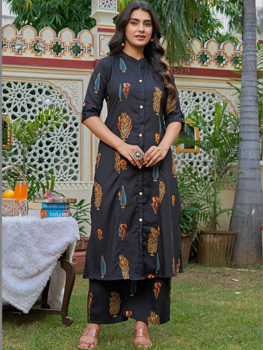 YAGNIK FASHION Women Ethnic Motifs Printed Kurta with Palazzos