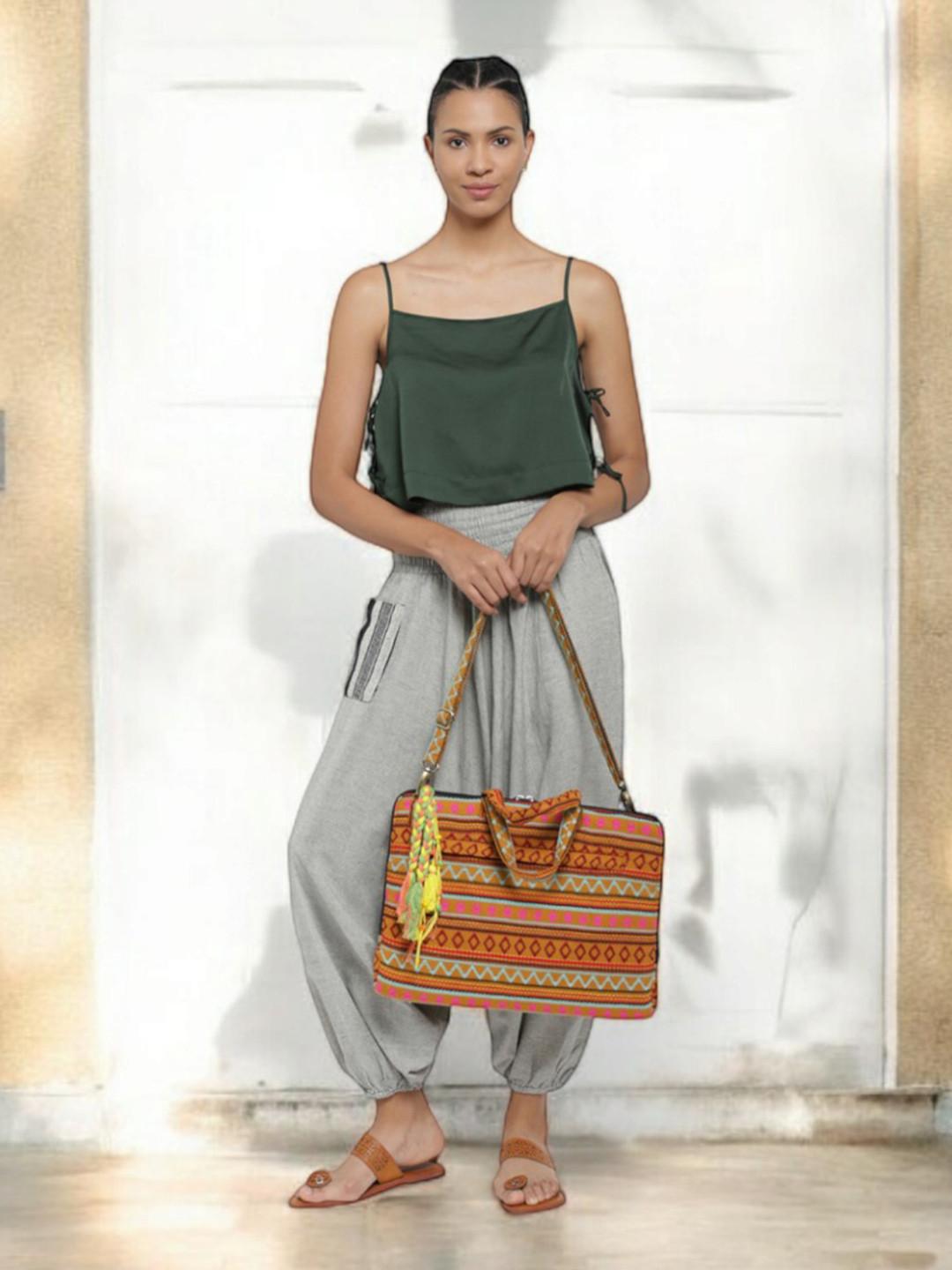 The House of Tara Ethnic Textured Laptop Bag