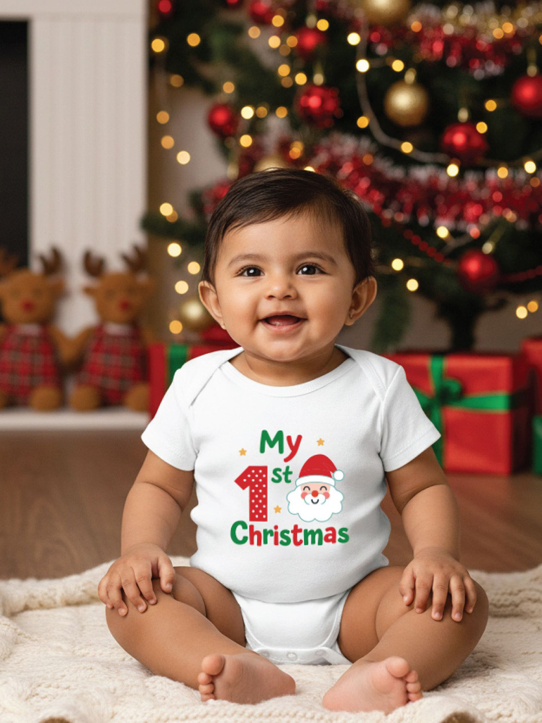 Baby Buzz Kids My 1st Christmas Printed Cotton Bodysuit